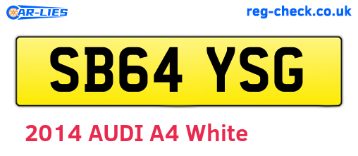SB64YSG are the vehicle registration plates.