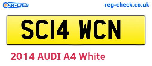 SC14WCN are the vehicle registration plates.
