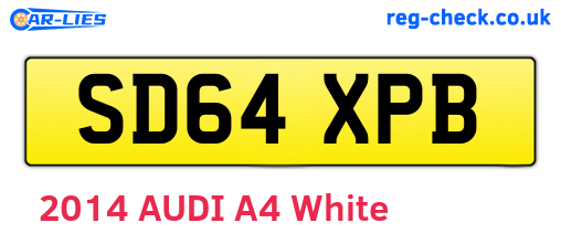 SD64XPB are the vehicle registration plates.