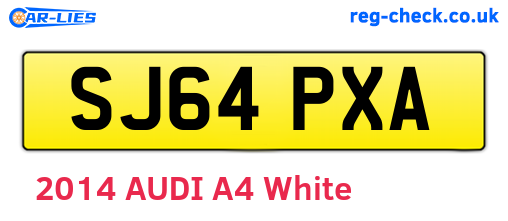 SJ64PXA are the vehicle registration plates.