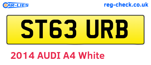 ST63URB are the vehicle registration plates.