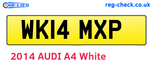 WK14MXP are the vehicle registration plates.