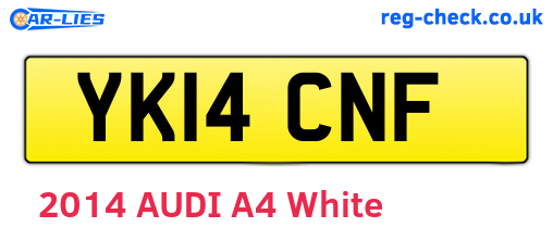 YK14CNF are the vehicle registration plates.