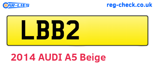LBB2 are the vehicle registration plates.