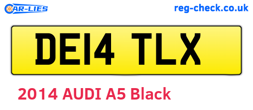 DE14TLX are the vehicle registration plates.