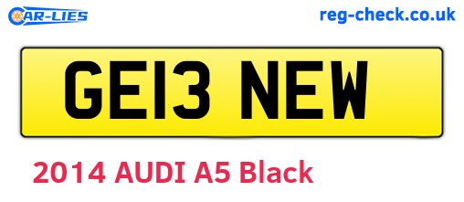 GE13NEW are the vehicle registration plates.