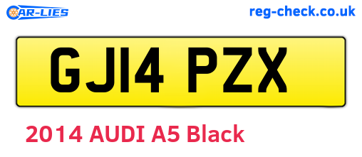 GJ14PZX are the vehicle registration plates.