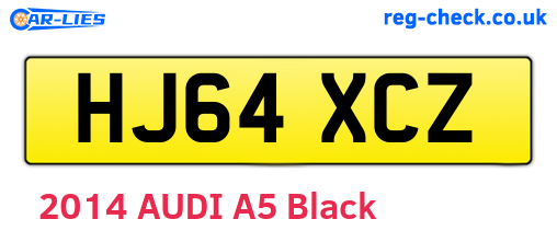 HJ64XCZ are the vehicle registration plates.