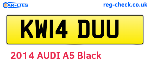 KW14DUU are the vehicle registration plates.