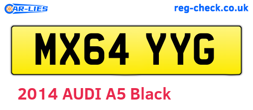 MX64YYG are the vehicle registration plates.