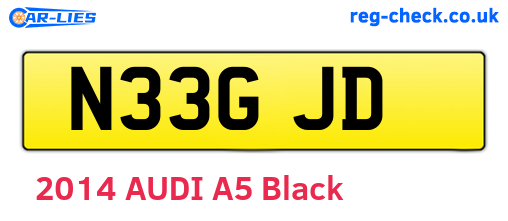 N33GJD are the vehicle registration plates.