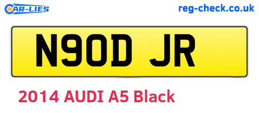 N90DJR are the vehicle registration plates.