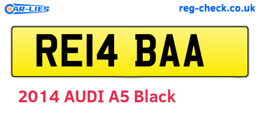 RE14BAA are the vehicle registration plates.