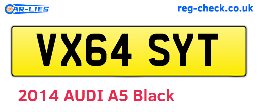 VX64SYT are the vehicle registration plates.
