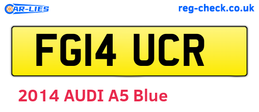 FG14UCR are the vehicle registration plates.