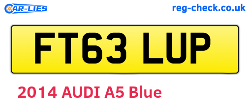 FT63LUP are the vehicle registration plates.