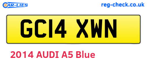 GC14XWN are the vehicle registration plates.