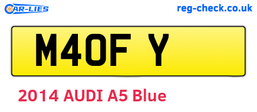 M4OFY are the vehicle registration plates.