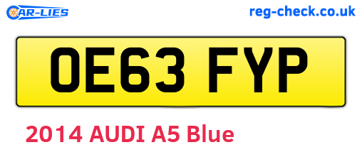 OE63FYP are the vehicle registration plates.