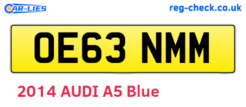 OE63NMM are the vehicle registration plates.