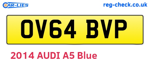 OV64BVP are the vehicle registration plates.