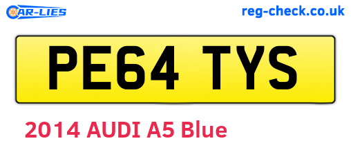 PE64TYS are the vehicle registration plates.