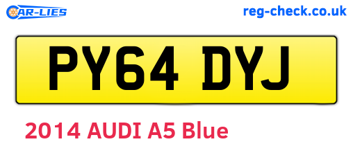 PY64DYJ are the vehicle registration plates.