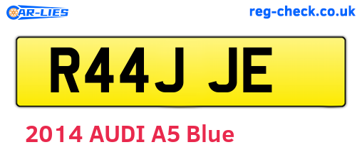 R44JJE are the vehicle registration plates.