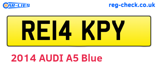 RE14KPY are the vehicle registration plates.