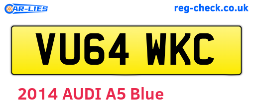 VU64WKC are the vehicle registration plates.