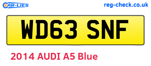 WD63SNF are the vehicle registration plates.