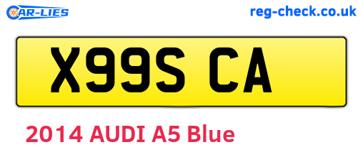 X99SCA are the vehicle registration plates.