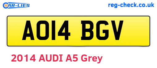 AO14BGV are the vehicle registration plates.