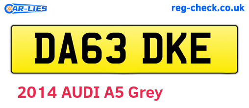 DA63DKE are the vehicle registration plates.