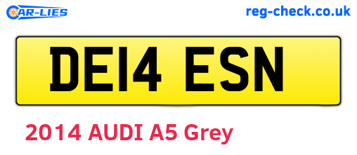 DE14ESN are the vehicle registration plates.