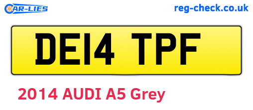 DE14TPF are the vehicle registration plates.