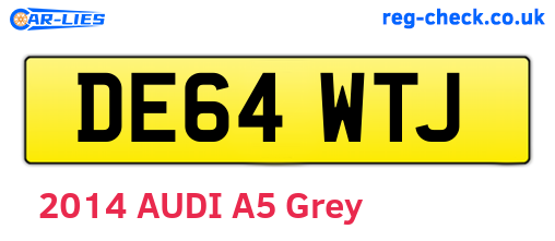 DE64WTJ are the vehicle registration plates.