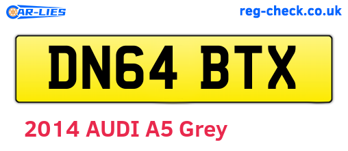 DN64BTX are the vehicle registration plates.