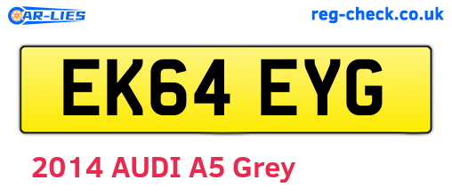 EK64EYG are the vehicle registration plates.
