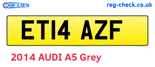 ET14AZF are the vehicle registration plates.