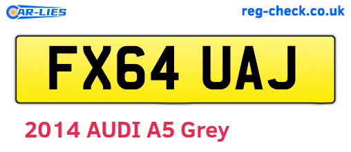 FX64UAJ are the vehicle registration plates.