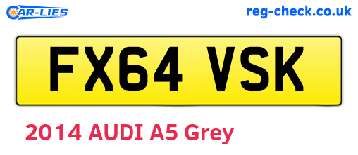 FX64VSK are the vehicle registration plates.