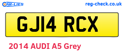 GJ14RCX are the vehicle registration plates.
