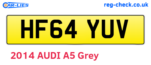 HF64YUV are the vehicle registration plates.