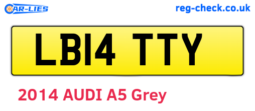 LB14TTY are the vehicle registration plates.