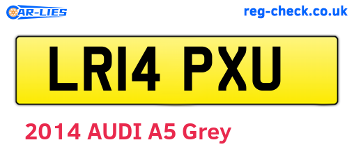 LR14PXU are the vehicle registration plates.