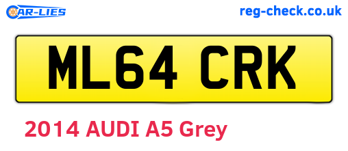 ML64CRK are the vehicle registration plates.