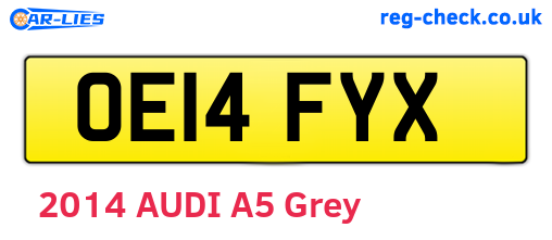 OE14FYX are the vehicle registration plates.