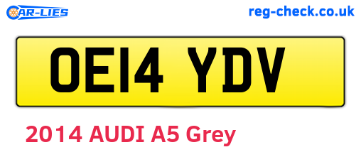 OE14YDV are the vehicle registration plates.