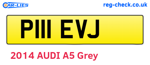 P111EVJ are the vehicle registration plates.